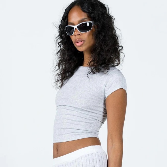 Princess Polly Grey Top Size US 2 - Picture 7 of 11